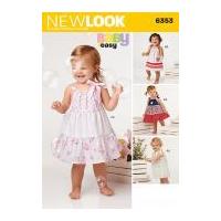 New Look Baby Easy Sewing Pattern 6353 Shoulder Tie Dresses