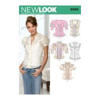 new look ladies sewing pattern 6599 blouse tops with frill details