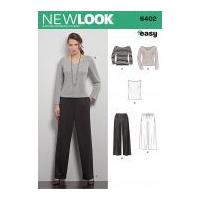 New Look Ladies Easy Sewing Pattern 6402 Tops, Sweaters & Pants