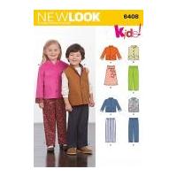 New Look Childrens Sewing Pattern 6408 Jacket, Waistcoat, Dress & Pants