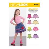 New Look Girls Easy Learn to Sew Sewing Pattern 6409 Skirts in 4 Styles