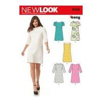 new look ladies easy sewing pattern 6145 knee length shift dresses