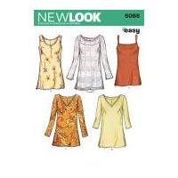 New Look Ladies Easy Sewing Pattern 6086 Simple Tunic Tops