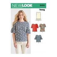 new look ladies easy sewing pattern 6434 simple tops in 4 styles
