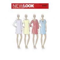 New Look Ladies Sewing Pattern 6467 Shift Dresses with Neckline, Sleeve & Hem Variations