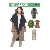 New Look Ladies Sewing Pattern 6474 Draped Coats, Jackets & Waistcoats