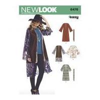 New Look Ladies Easy Sewing Pattern 6476 Kimono Tops with Length & Sleeve Variations