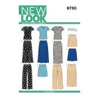 New Look Ladies Easy Sewing Pattern 6730 Tops, Skirts & Trouser Pants
