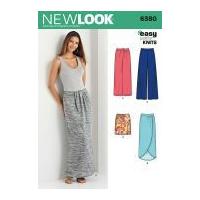 New Look Ladies Easy Sewing Pattern 6380 Jersey Knit Skirts & Trousers