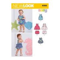 new look baby sewing pattern 6385 dresses dungarees shorts