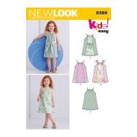 New Look Girls Easy Sewing Pattern 6386 Shoulder Tie Summer Dresses