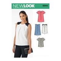 new look ladies sewing pattern 6344 pleated neckline tops