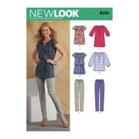 new look ladies sewing pattern 6110 blouse tops tunics leggings