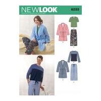 New Look Ladies & Men's Easy Sewing Pattern 6233 Pyjamas & Dressing Gown