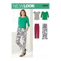 new look ladies easy sewing pattern 6246 knitted tops cropped pants