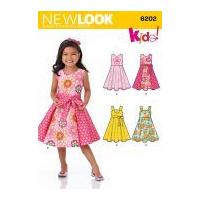 New Look Childrens Sewing Pattern 6202 Circle Skirt Dresses & Sash