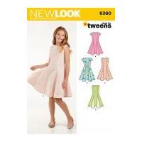 new look girls sewing pattern 6360 fit flare panelled dresses