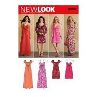 new look ladies sewing pattern 6096 maxi knee length dresses