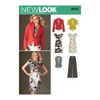 New Look Ladies Sewing Pattern 6013 Jackets, Dress, Waistcoat & Pants