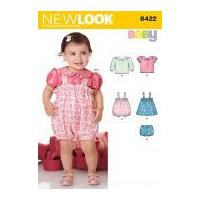 new look baby sewing pattern 6422 romper tops panties