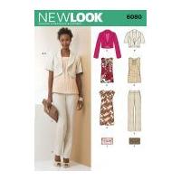 New Look Ladies Sewing Pattern 6080 Jackets, Top, Dress, Pants & Clutch Bag