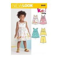 New Look Toddlers Easy Sewing Pattern 6441 Dresses, Top & Cropped Pants