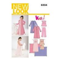 New Look Childrens Easy Sewing Pattern 6334 Nightgown, Pyjamas, Robe & Blanket