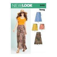 new look ladies easy sewing pattern 6456 wrap skirts in four lengths