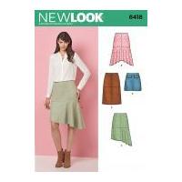 New Look Ladies Sewing Pattern 6418 Slim Skirts in 4 Styles