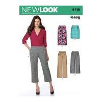 New Look Ladies Easy Sewing Pattern 6419 Trouser Pants & Skirts