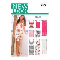 New Look Ladies Easy Sewing Pattern 6178 Dress, Vest Top & Wrap Skirts