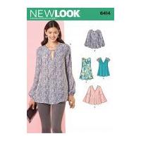 New Look Ladies Sewing Pattern 6414 Loose Fit Blouse Tops & Tunics