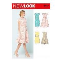 New Look Ladies Sewing Pattern 6447 Dresses in 4 Styles with Waist Detail