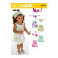 New Look Childrens Easy Sewing Pattern 6578 Dresses & Headbands