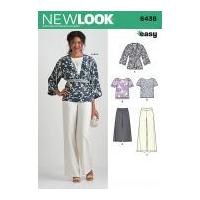New Look Ladies Easy Sewing Pattern 6438 Tops, Kimono & Trouser Pants