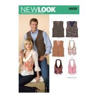 New Look Ladies & Men's Sewing Pattern 6839 Waistcoats