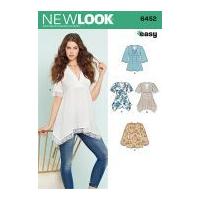 New Look Ladies Easy Sewing Pattern 6452 Tops with Bodice & Hemline Variations