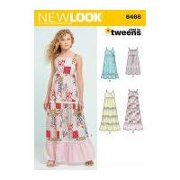 New Look Girls Easy Sewing Pattern 6466 Dresses with Trim, Bodice & Lace Variations