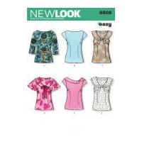 new look ladies easy sewing pattern 6808 tops in 5 variations