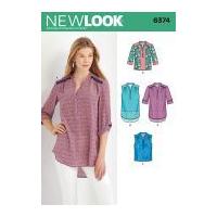 New Look Ladies Sewing Pattern 6374 Blouse Shirt Tops in 4 Styles