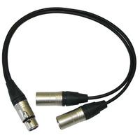 Neutrik RAPIDCABLE24 Cable Assembly 3-Pin Female XLR to 2 x Male