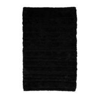 Newlyn Black Striped Cotton Anti-Slip Bath Mat (L)80cm (W)500mm