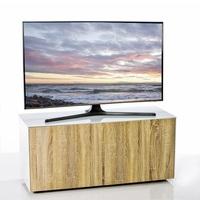 Nexus Small TV Stand In White Gloss Oak With Wireless Charging