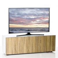 Nexus Large TV Stand In White Gloss Oak With Wireless Charging