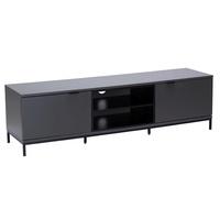 Nelson TV Cabinet Medium In Matt Charcoal Grey And Black