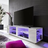 Neomi LCD TV Stand In White High Gloss Fronts With LED Lighting