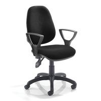 New York High Back Chair Black Fixed Arms