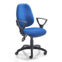New York High Back Chair Blue Fixed Arms