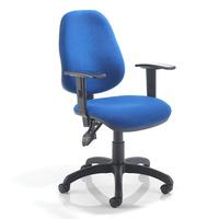New York High Back Chair Blue Adjustable Arms