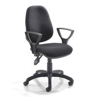 New York High Back Chair Charcoal Fixed Arms